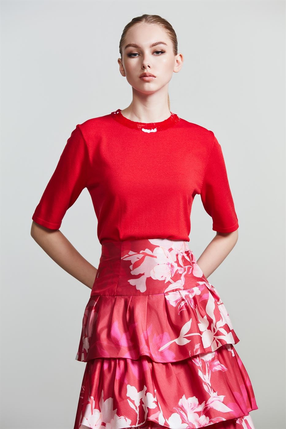 Sequin Embellished Knit Pullover - Femi9 EG