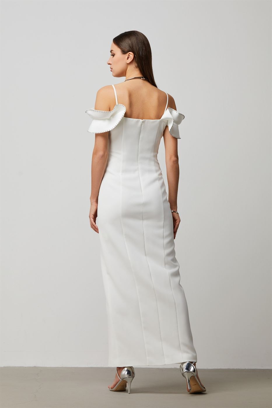 Ruffled Crepe Dress - Femi9 EG