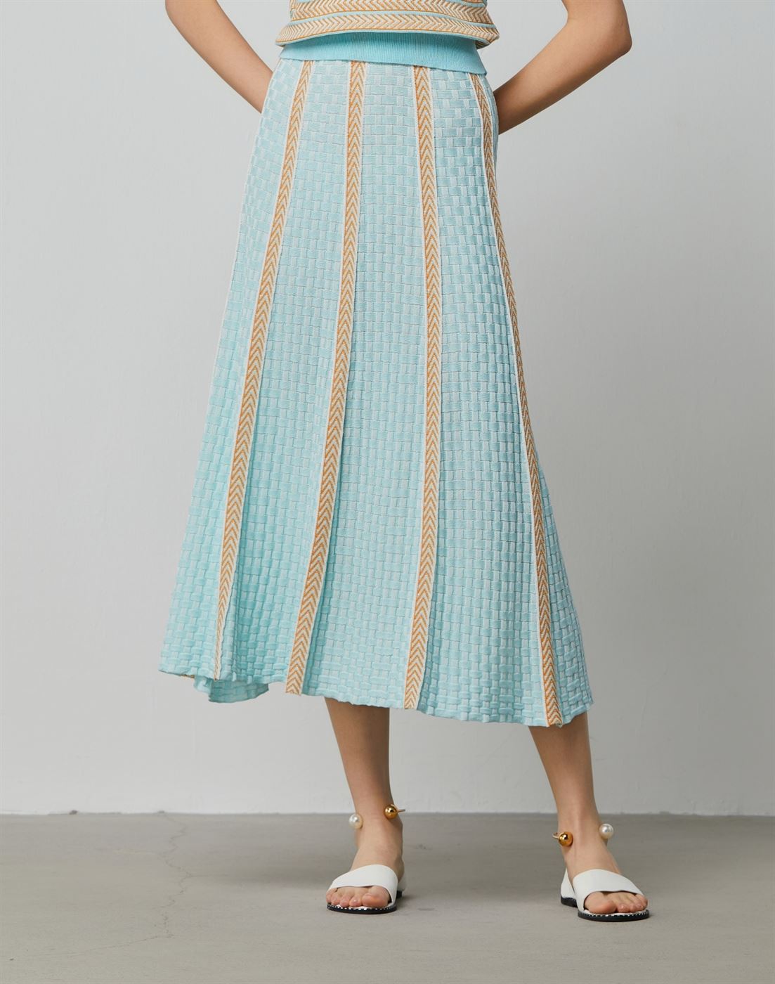 Striped Knit Skirt - Femi9 EG