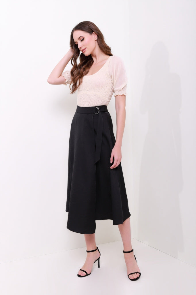 Asymmetric Satin Skirt - Femi9 EG