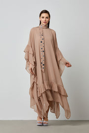 Chiffon Kaftan With Attached Scarf - Femi9 EG