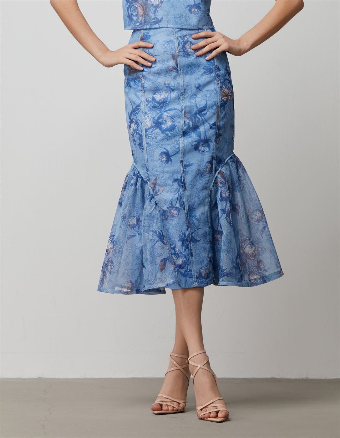 Mix Print Peplum Skirt - Femi9 EG