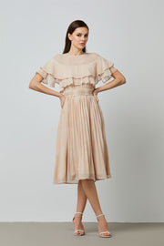 Midi Pleated Printed Chiffon Dress - Femi9 EG