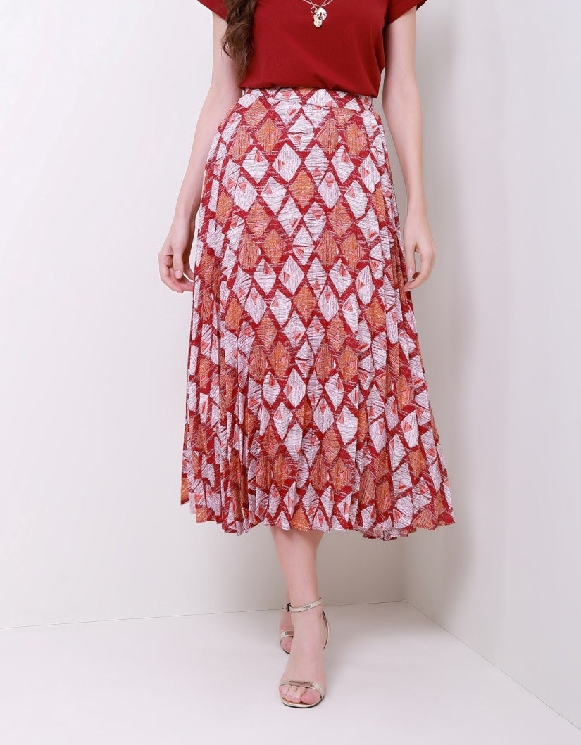 Printed Pleats Skirt - Femi9 EG