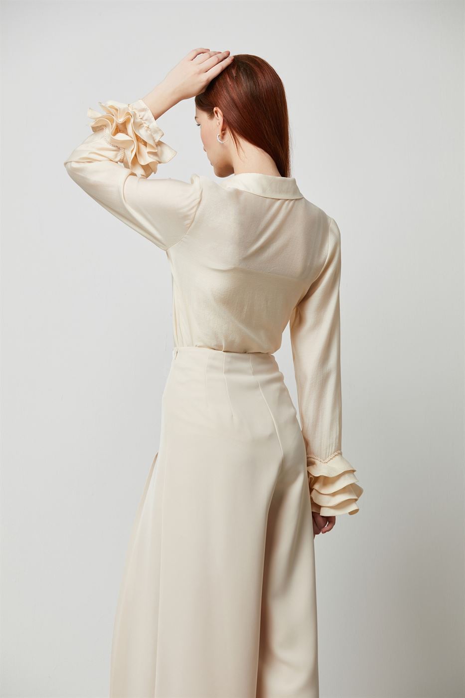 Statement Ruffled Cuffs Blouse - Femi9 EG