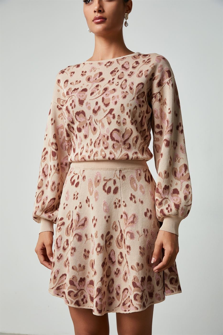 Printed Knit Mini Dress - Femi9 EG