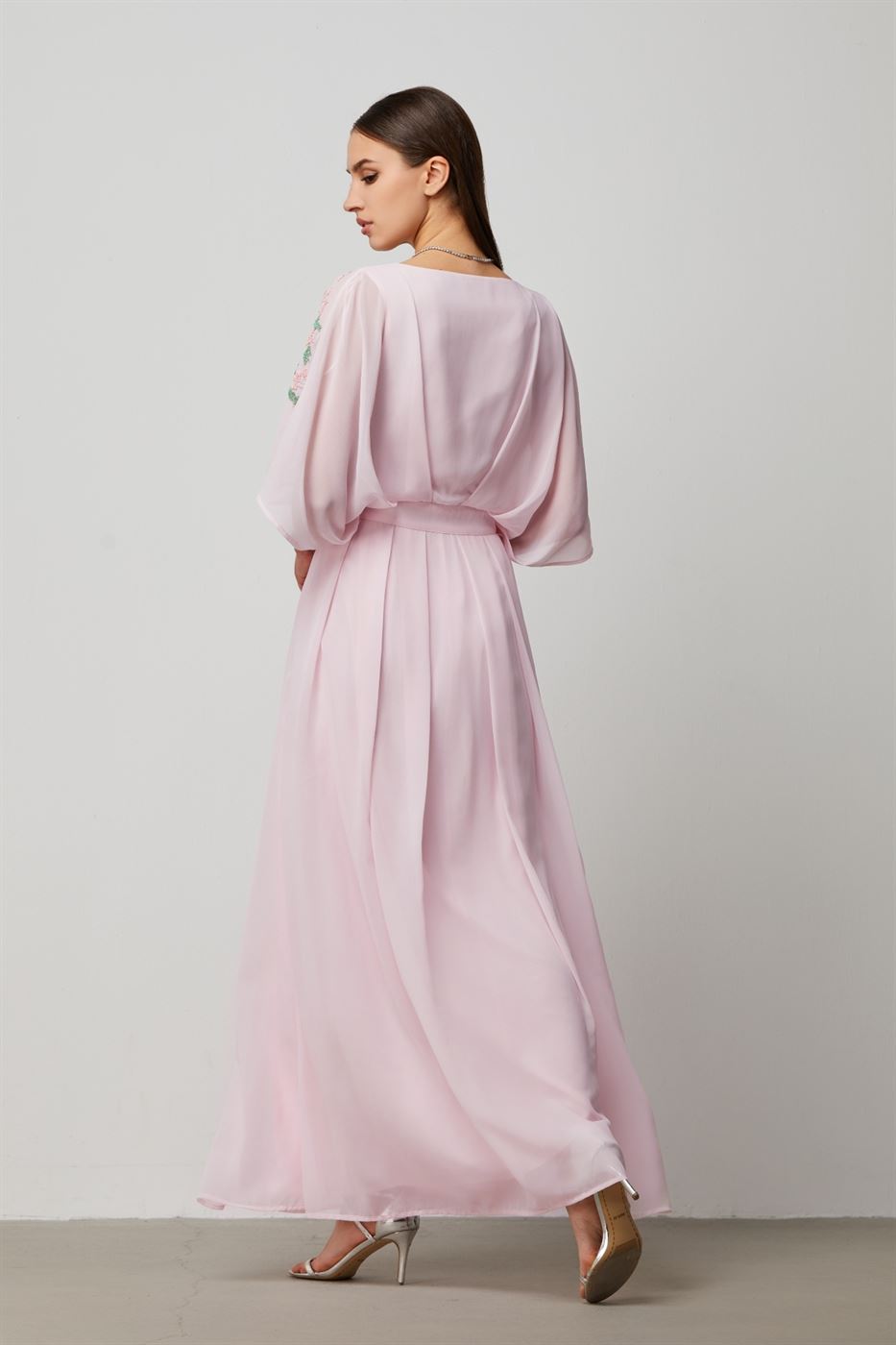 Embordered Sleeves Dress - Femi9 EG