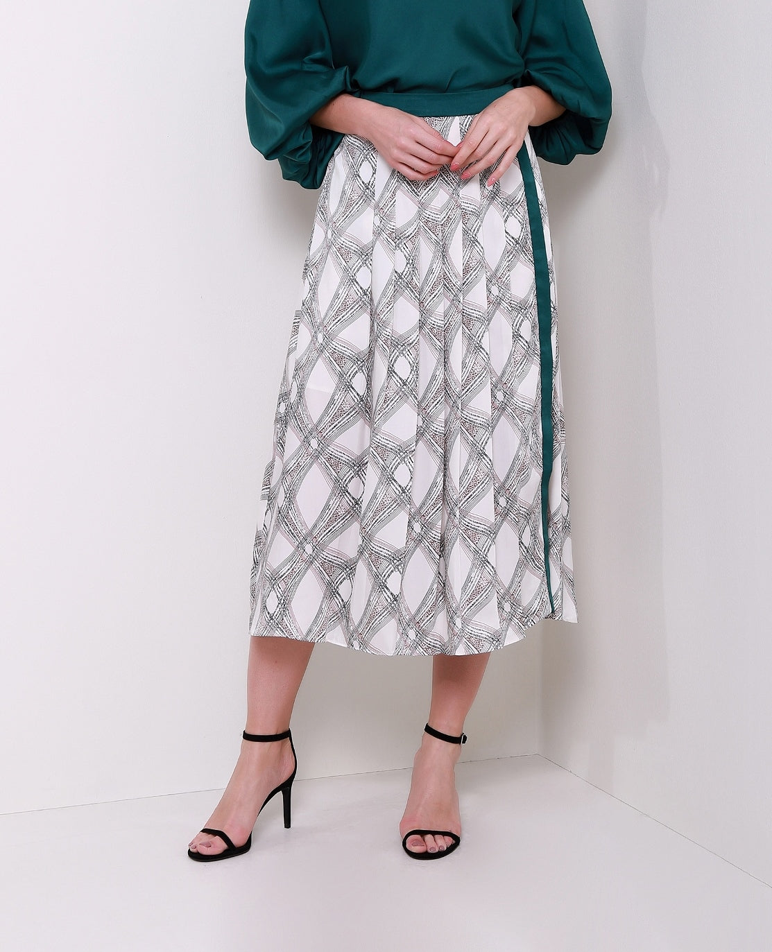Printed Pleated Skirt - Femi9 EG