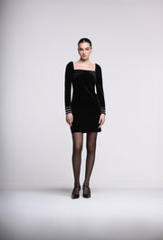 Long Sleeves Velvet Midi Dress - Femi9 EG