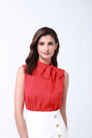 Self-Tie Neck Blouse - Femi9 EG
