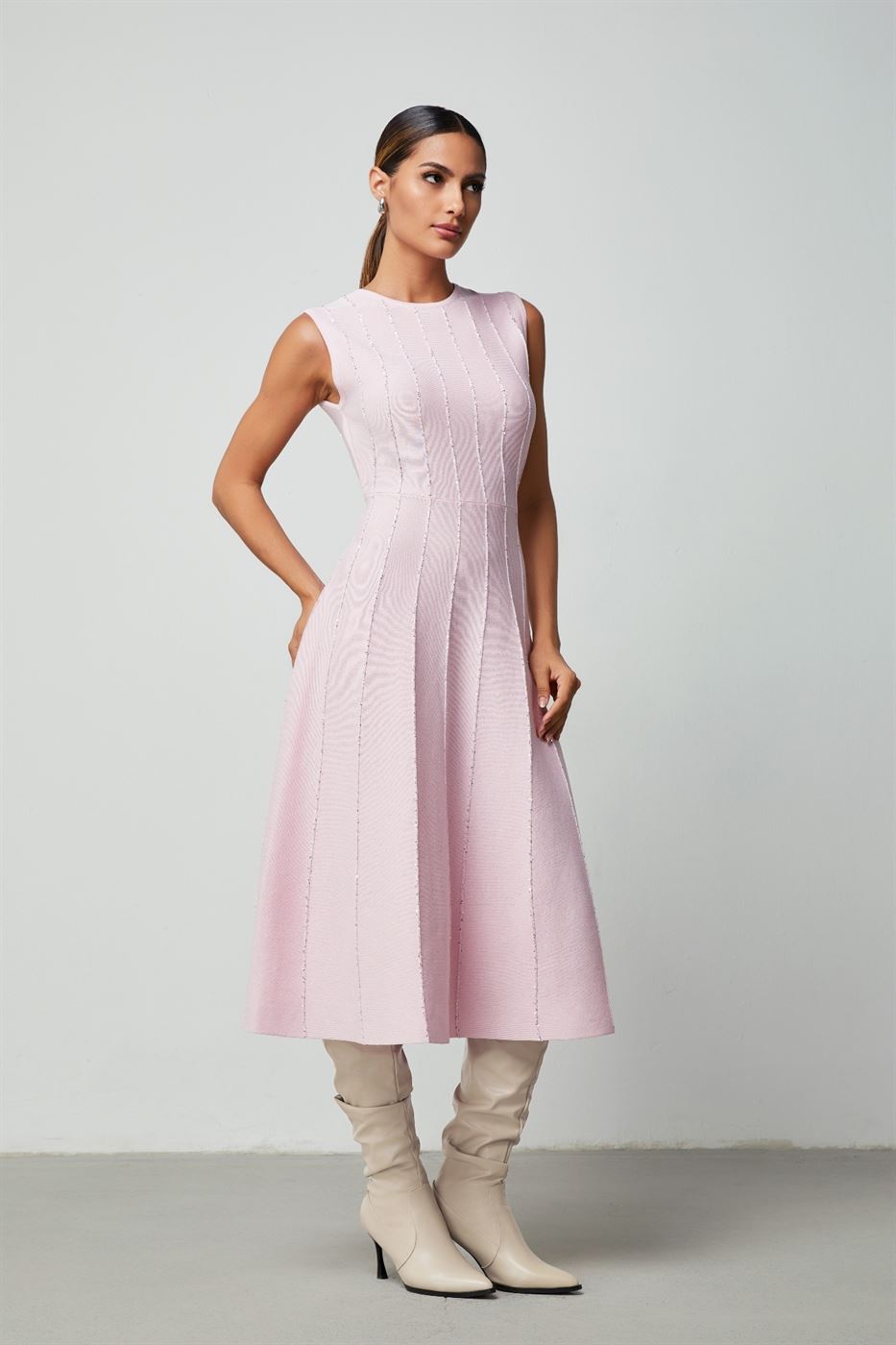 Sequin Lines Details Dress - Femi9 EG