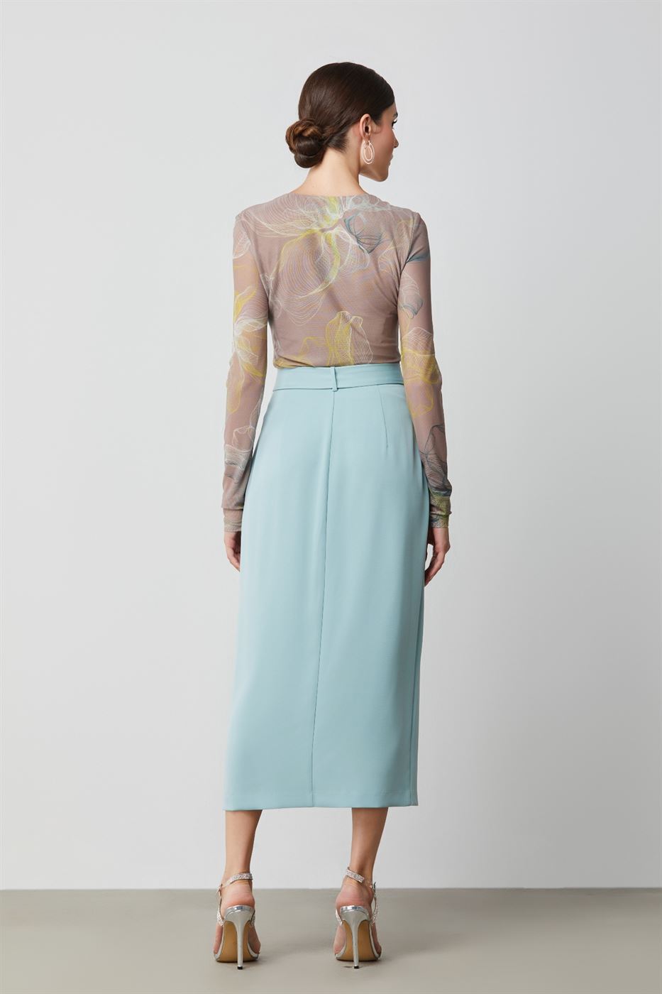 Buckle Belted Column Skirt - Femi9 EG