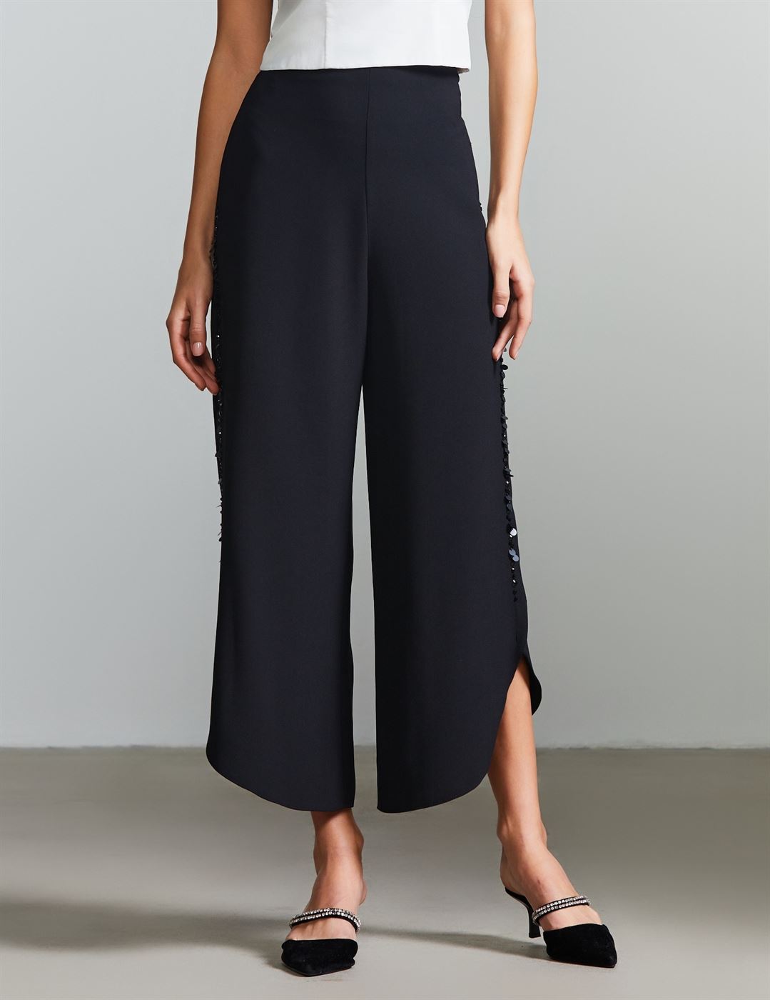 Draped Embellished Culottes - Femi9 EG
