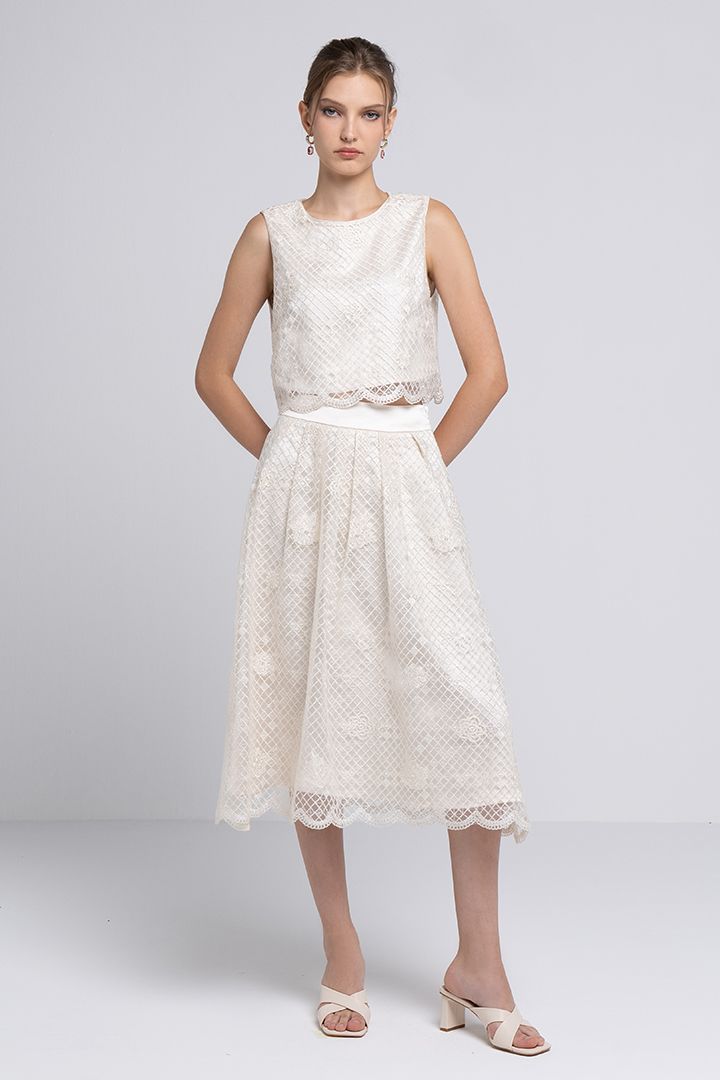Lace Midi Skirt - Femi9 EG