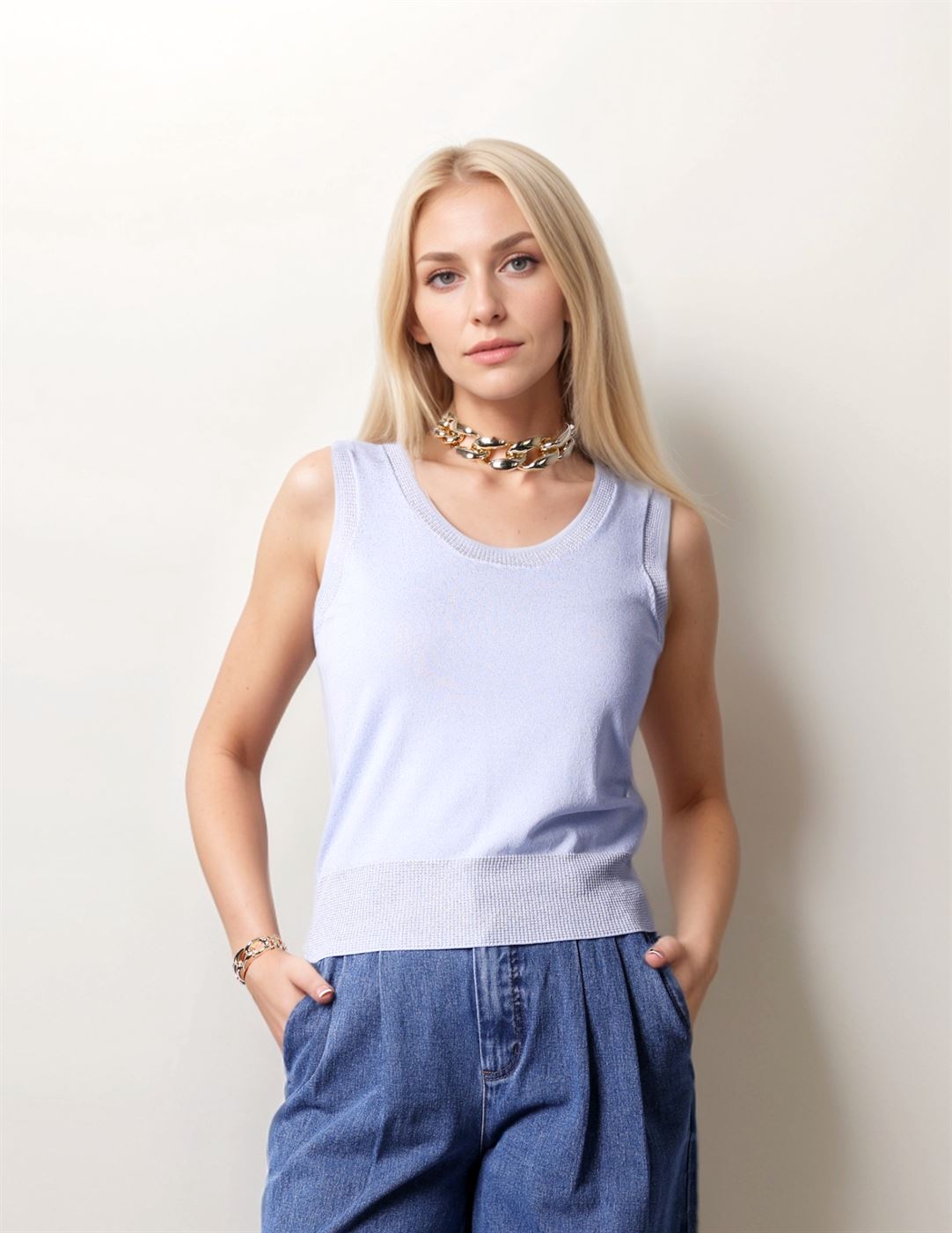 Shimmering Knitted Top - Femi9 EG