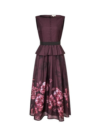 Printed Organza A-Line Dress