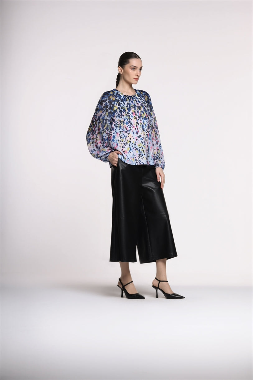 Satin Printed Blouse - Femi9 EG