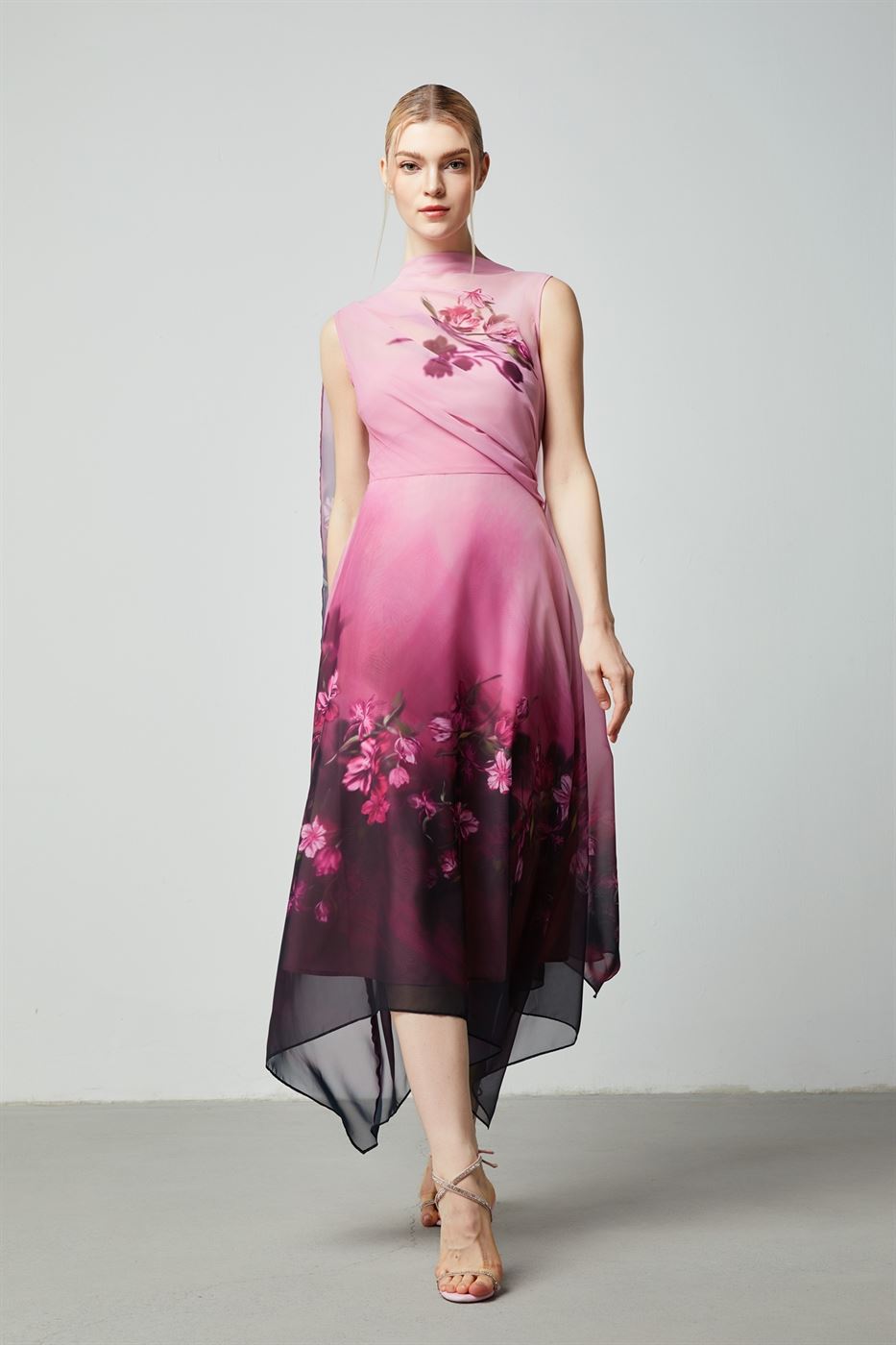 Floral Asymmetric Dress - Femi9 EG