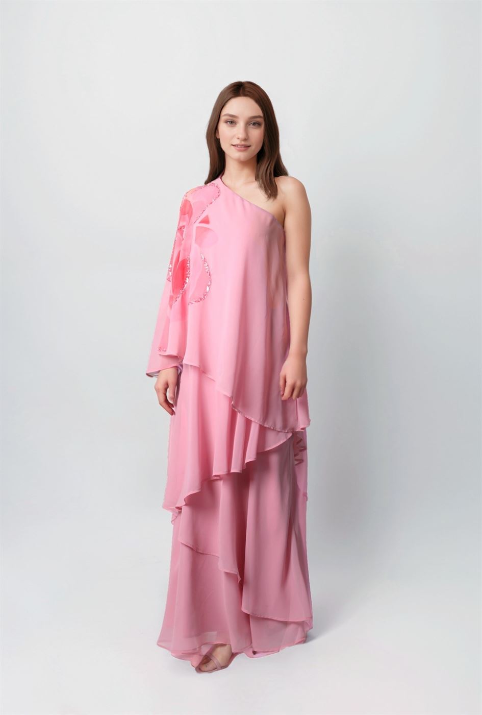 Layered One Shoulder Kaftan - Femi9 EG