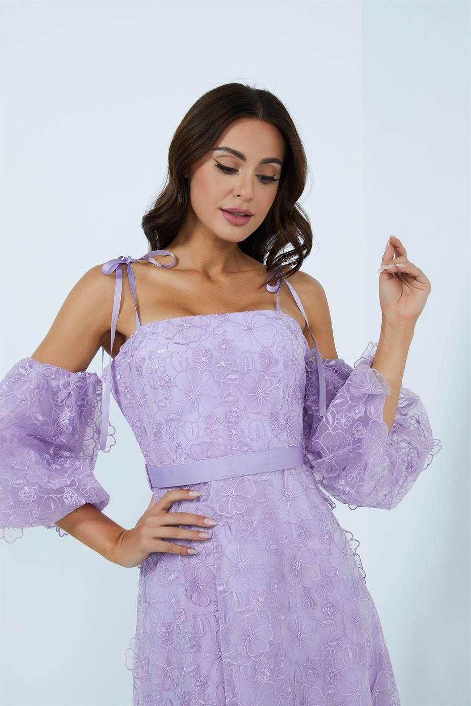 Cold Shoulder Lace Dress - Femi9 EG