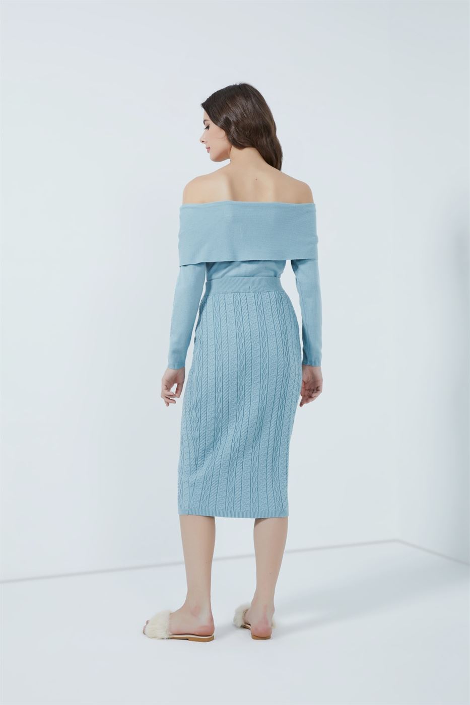 Cable Knitted  Pencil Skirt - Femi9 EG
