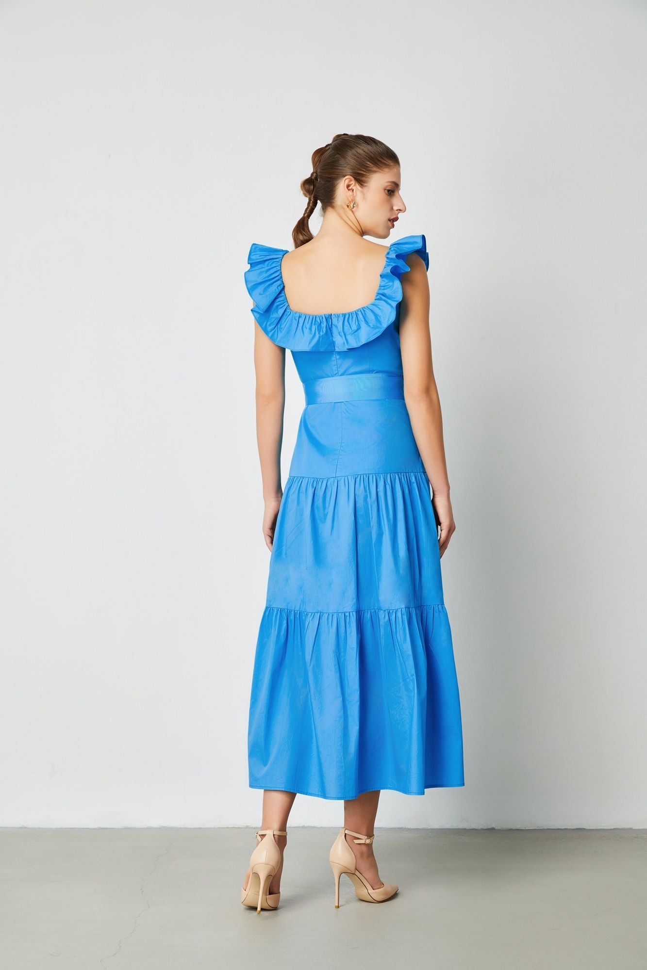 Ruffle Sleeve Midi Dress - Femi9 EG