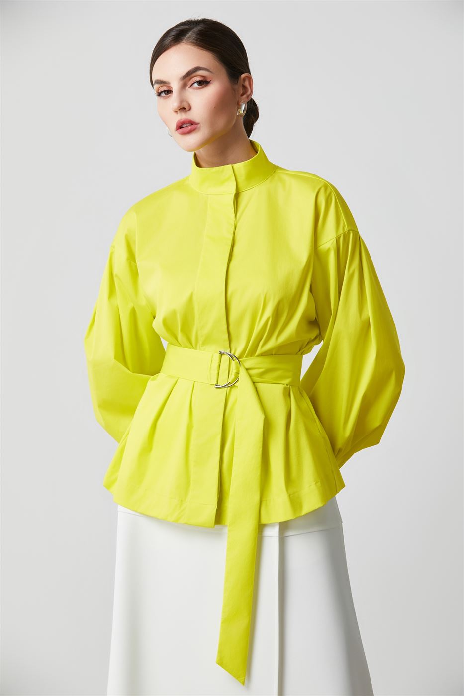 Long Sleeves Stand Collar Shirt - Femi9 EG