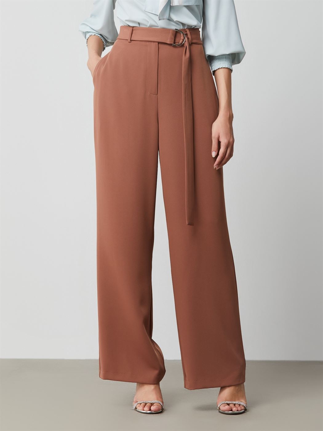 Buckle Belted Long Patnts - Femi9 EG