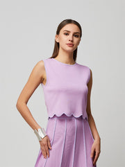 Scallop Hem Trimming Top - Femi9 EG