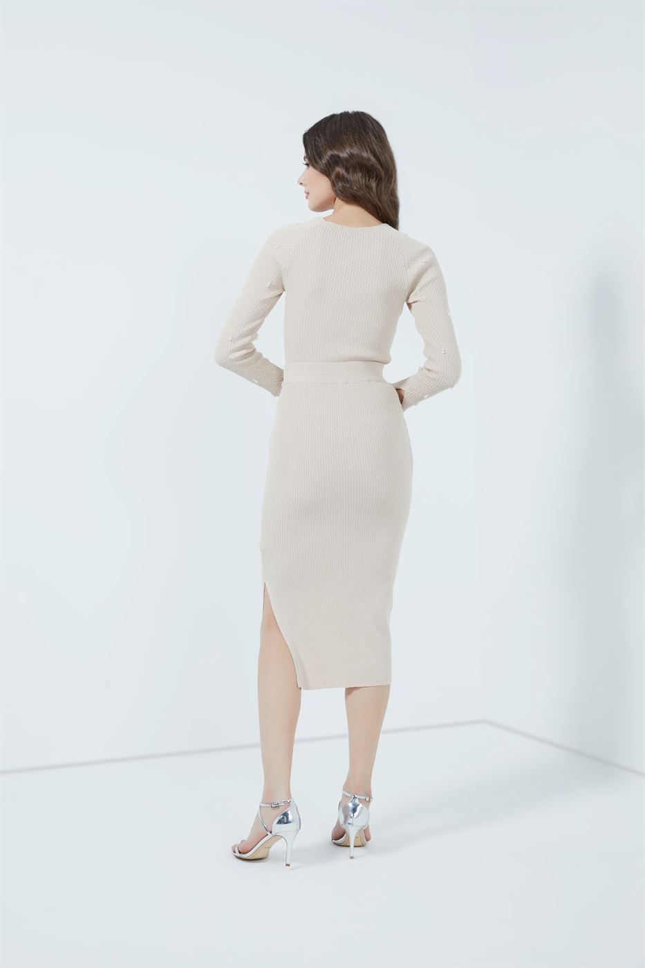 Pearls Embellished Knit Skirt - Femi9 EG