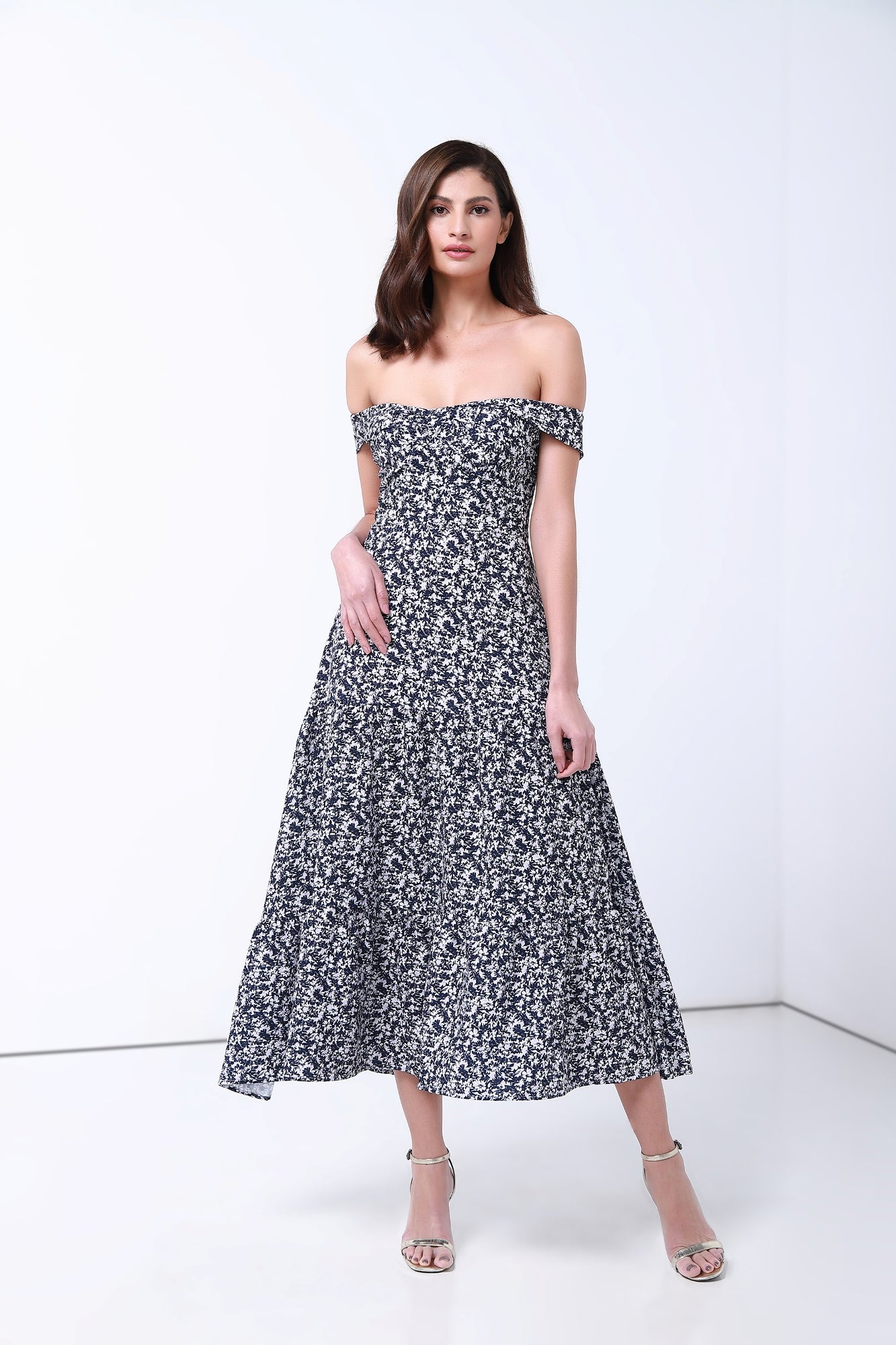 Rushed Bustier Off Shoulder Dress - Femi9 EG