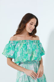 All Over Printed Cropped Top - Femi9 EG