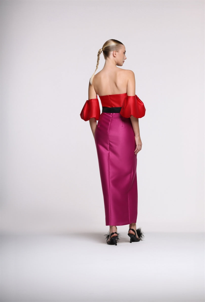 Off Shoulder Column Dress - Femi9 EG