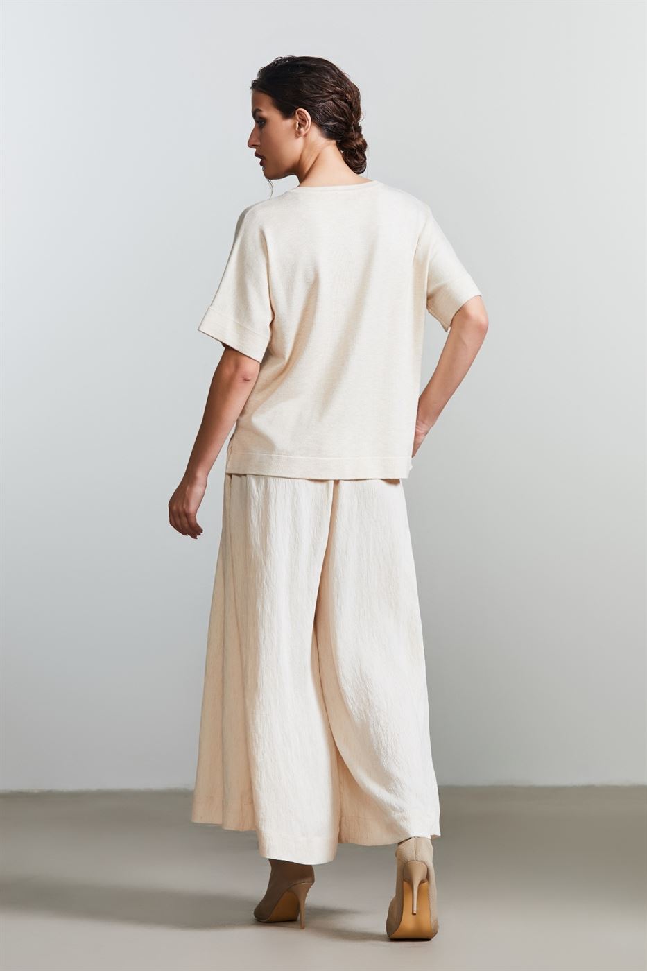 Pleated Detail Culotte Pants - Femi9 EG