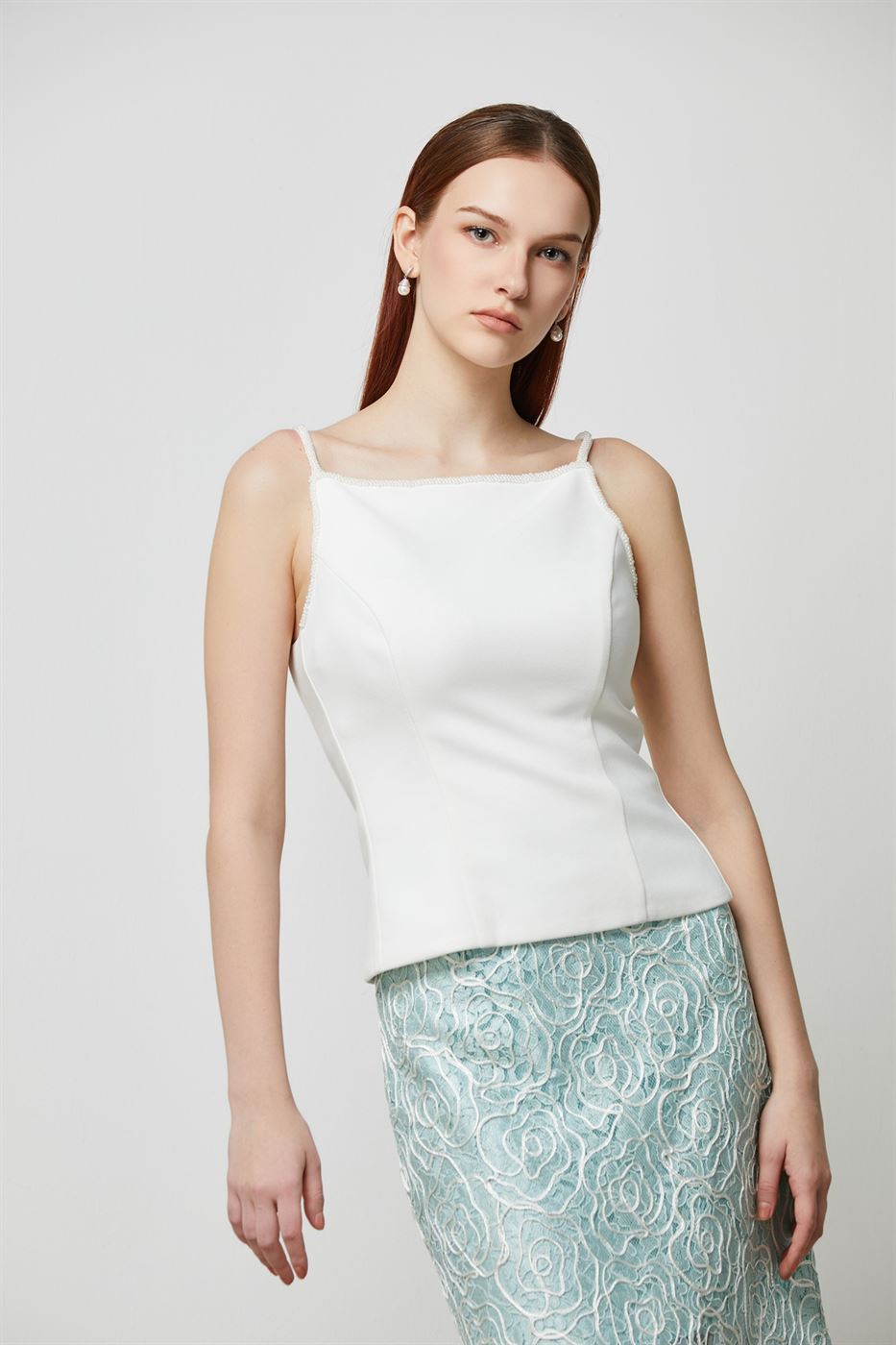 Beaded Straps Jersey Top - Femi9 EG