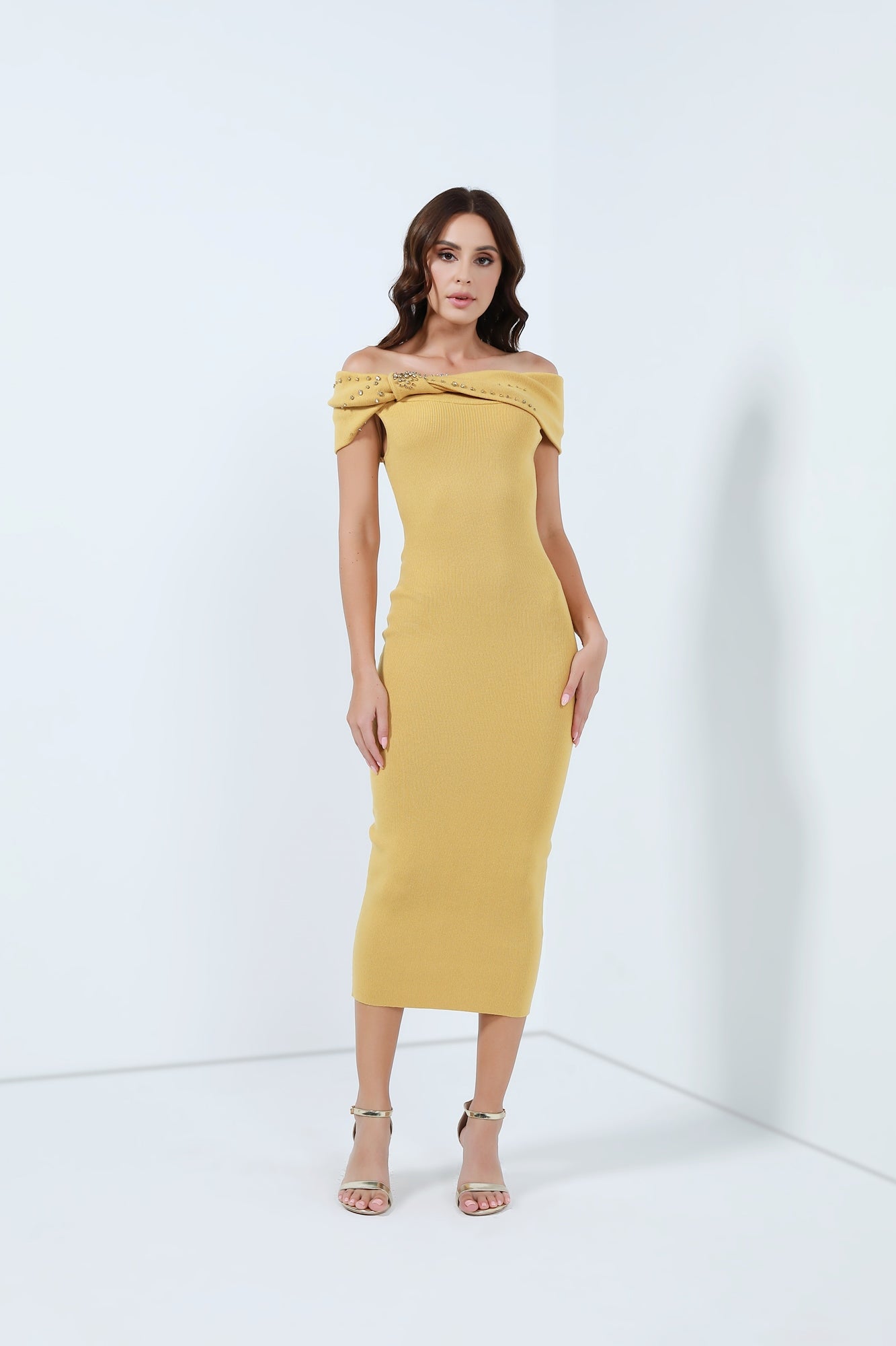 Off Shoulder Knitted Dress - Femi9 EG