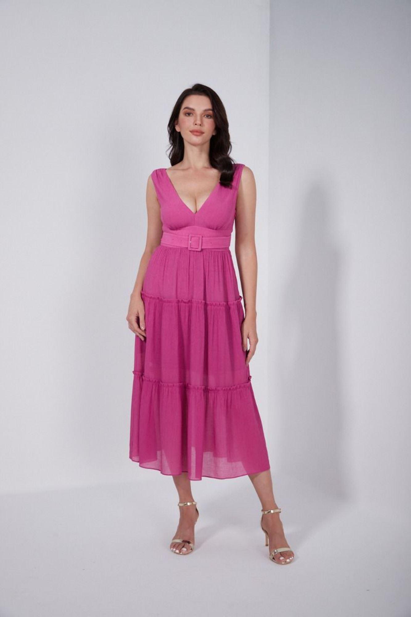 V Neck Layered Dress - Femi9 EG