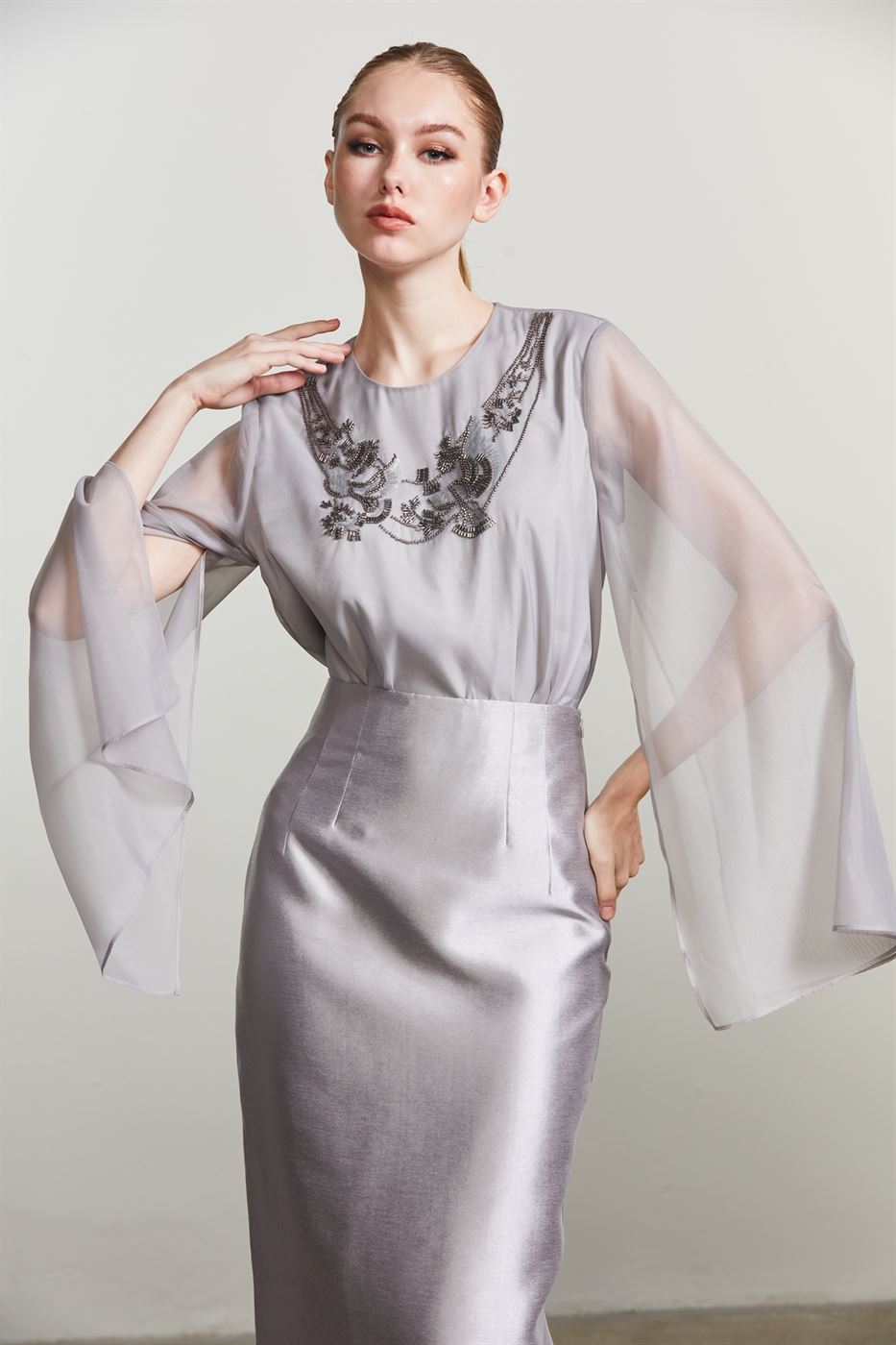 Embellished Bustier Blouse - Femi9 EG