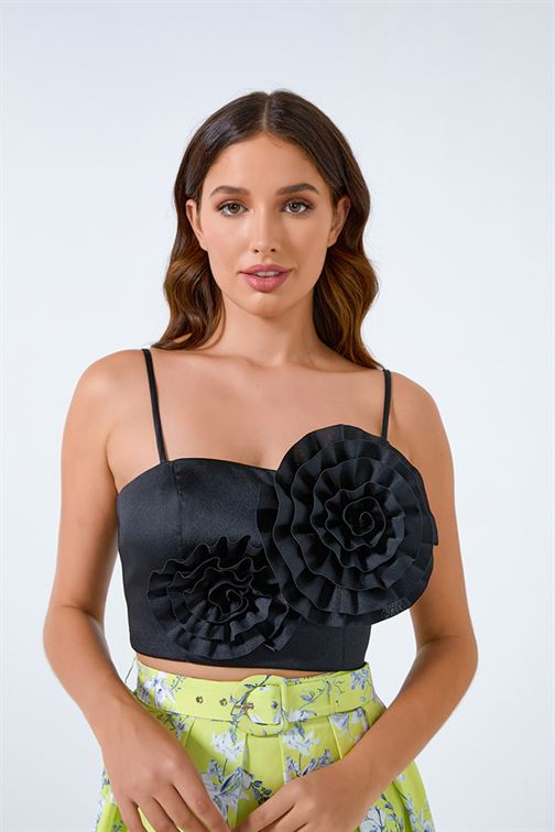 3D Flower Cropped Top - Femi9 EG