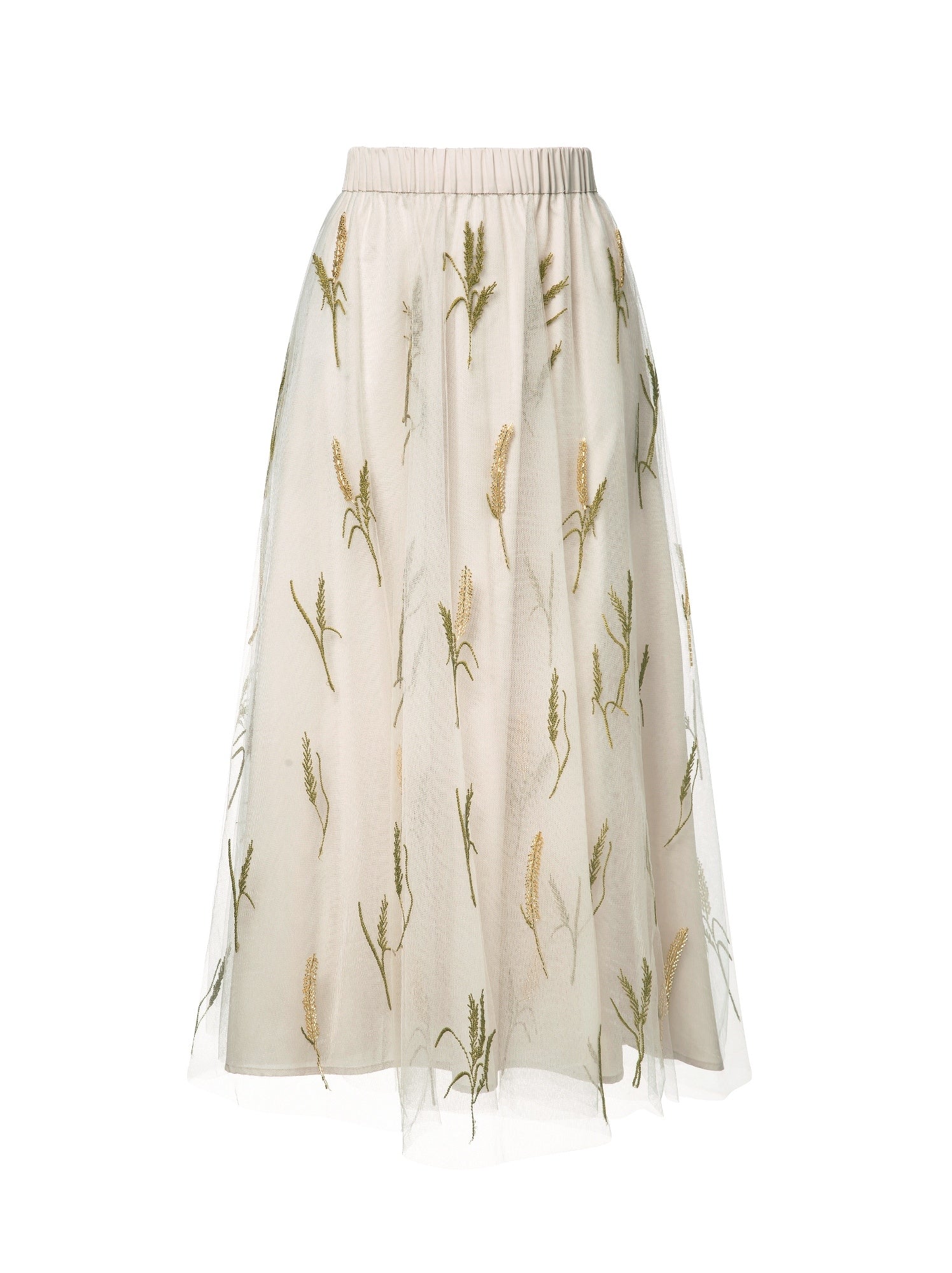 Feather Embellished A Line Skirt - Femi9 EG