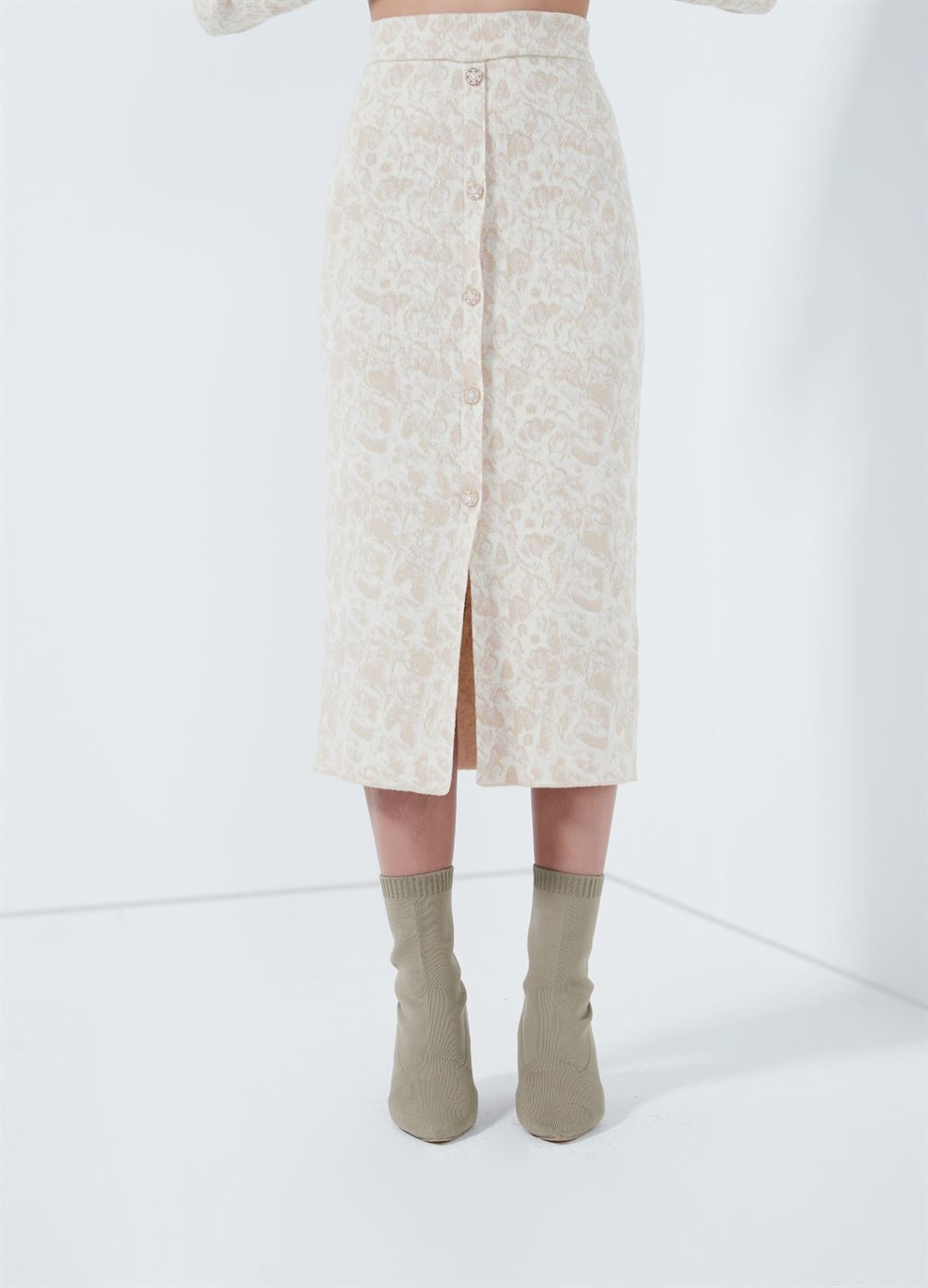 Jacquard Pencil Skirt - Femi9 EG