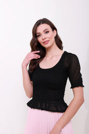 Ruched Midi Sleeves Top - Femi9 EG