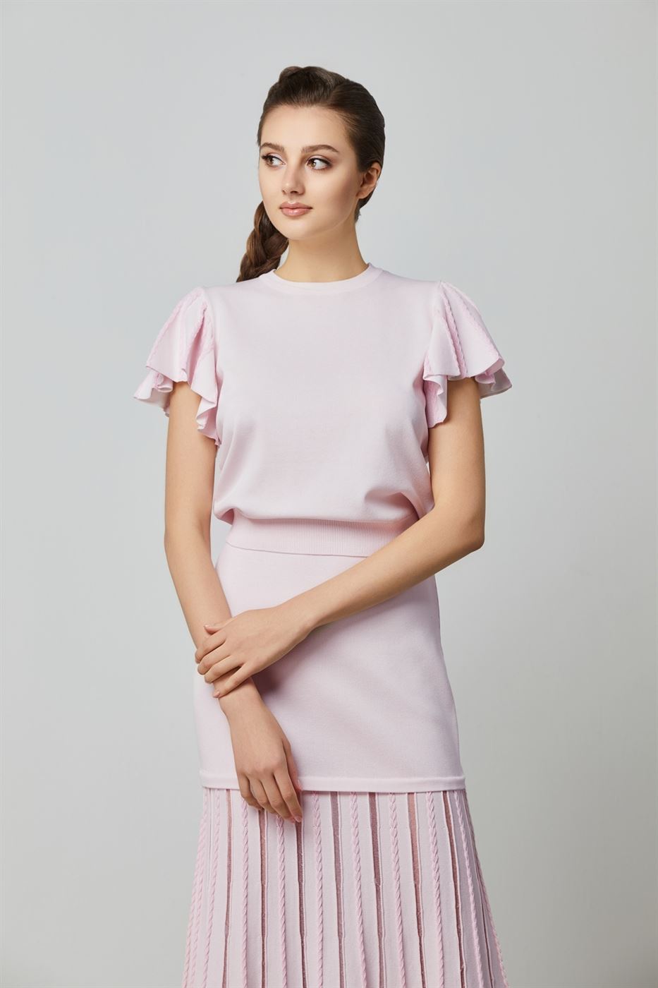 Sleeve Detail  Knitted Top - Femi9 EG