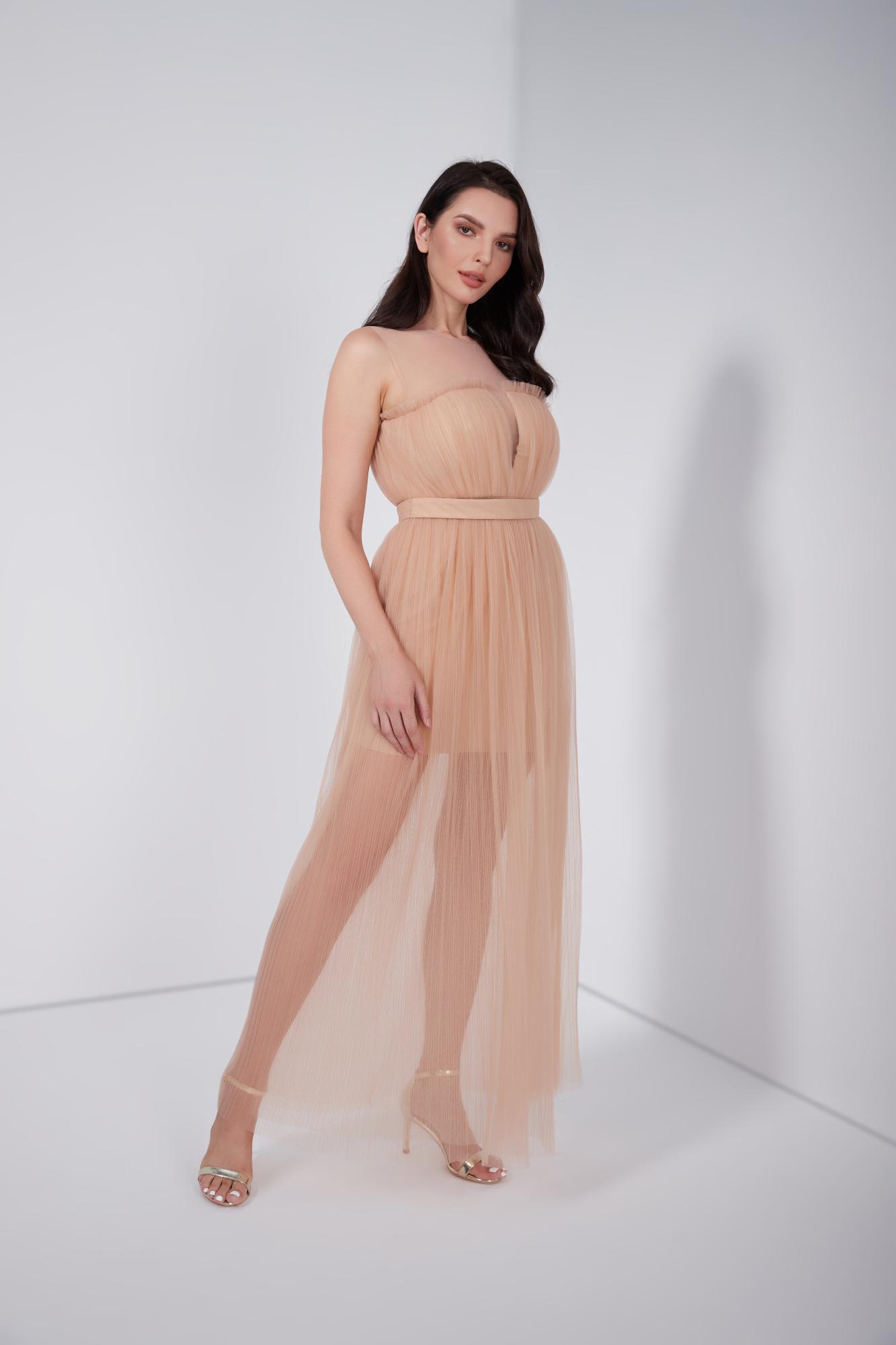 Skin Toned Tulle Dress - Femi9 EG
