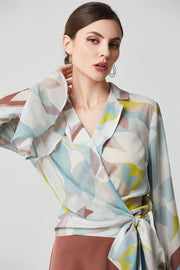 Printed Long Sleeve Blouse - Femi9 EG
