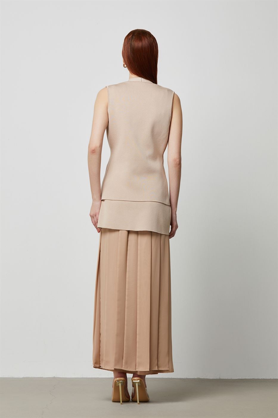 Chiffon Detail Knitted Skirt - Femi9 EG