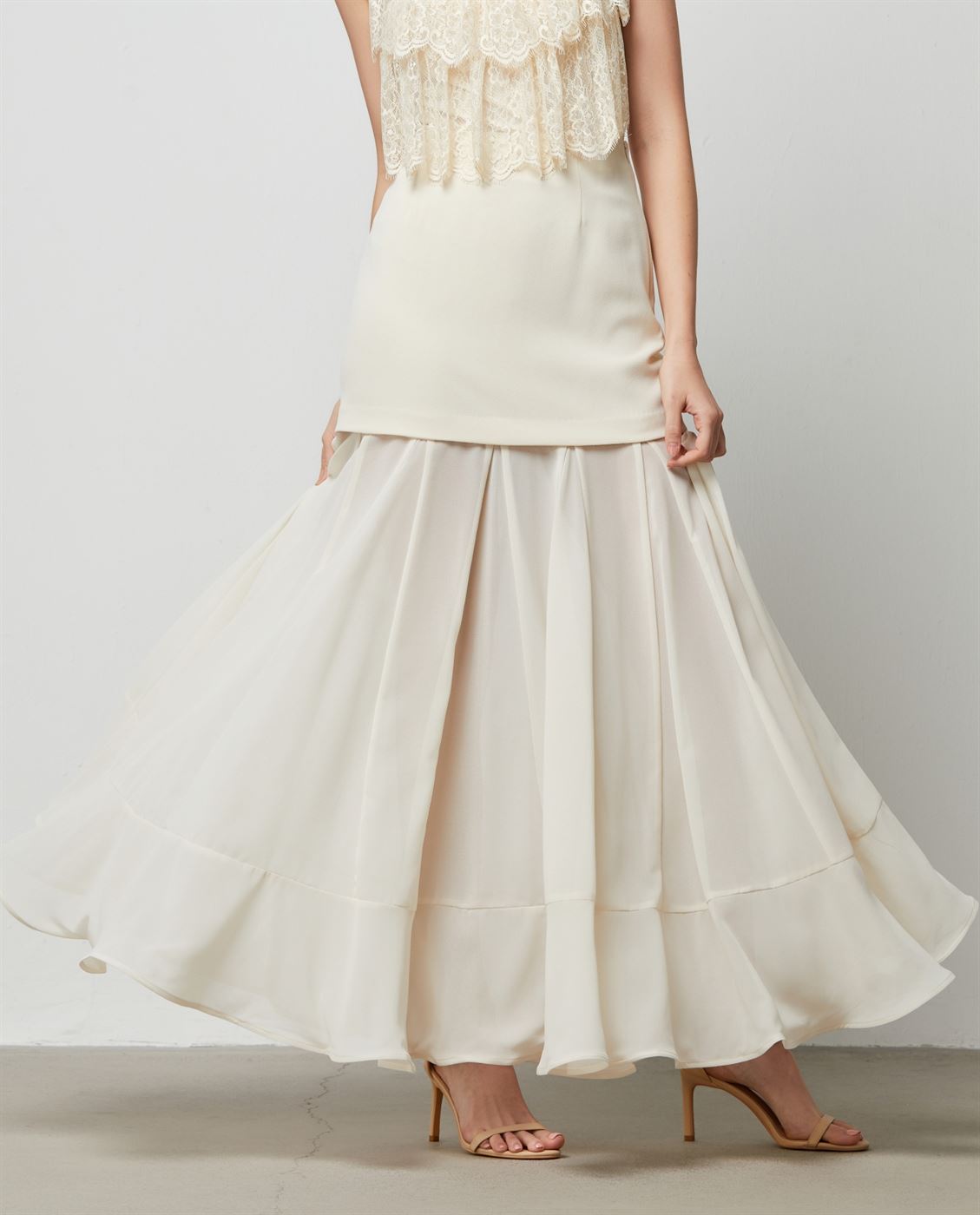 Chiffon Fit And Flair Skirt - Femi9 EG
