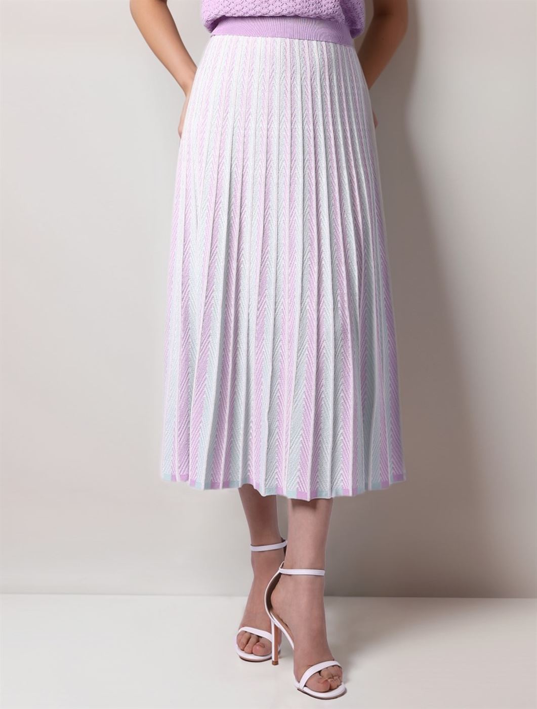 High Waist Stripe Skirt - Femi9 EG