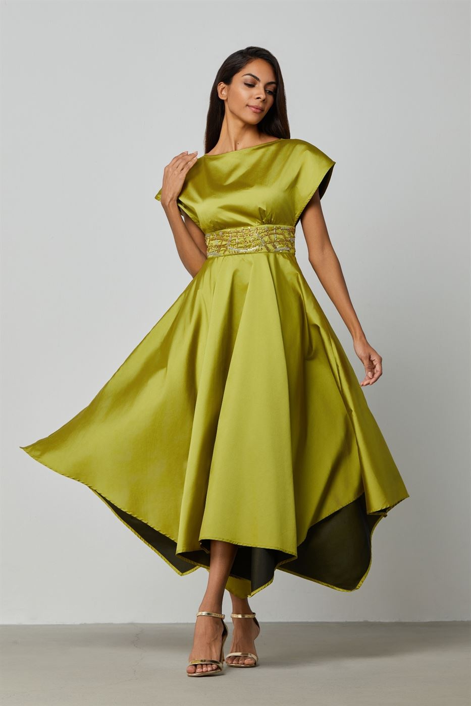 Asymmetrical Hem Embellished Dress - Femi9 EG