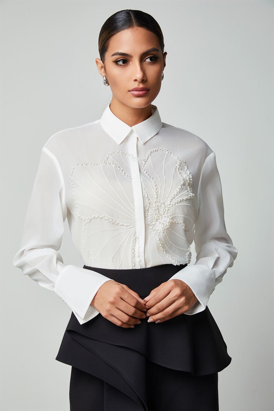Floral Embroidery Shirt - Femi9 EG